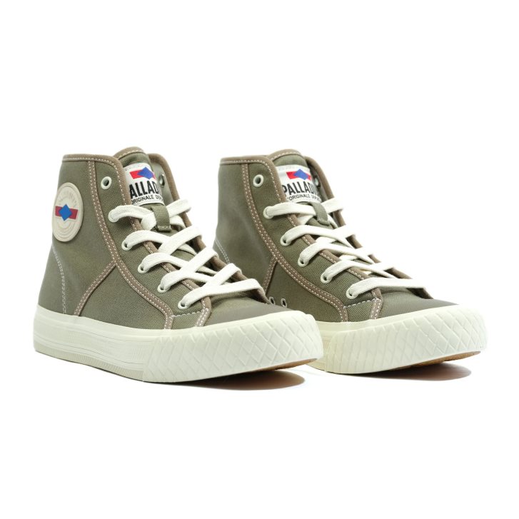 Palladium Palla Louvel High Tops Men's Sneakers Olive | UK Q184-KQT